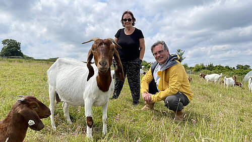 Mark Wooding at the goat farm